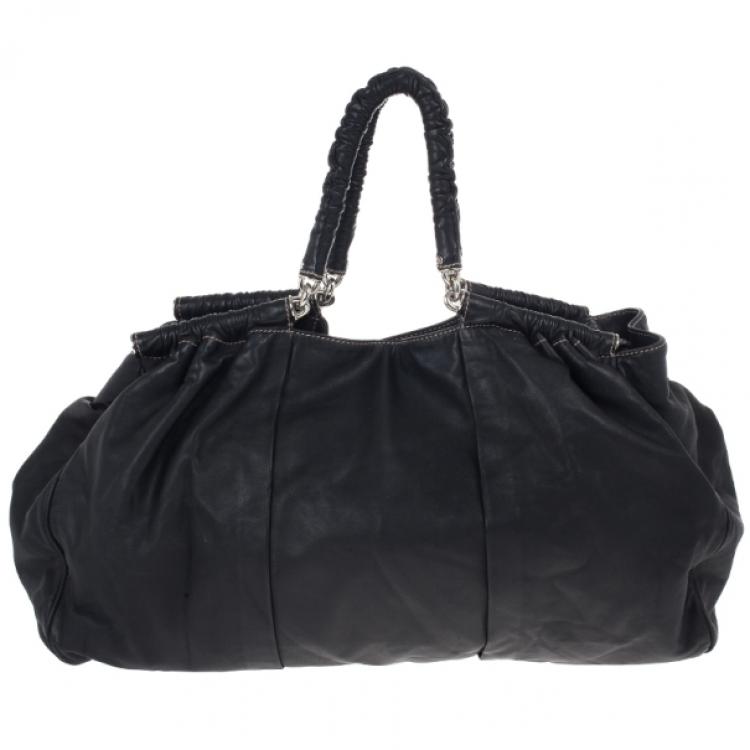 Pre Owned Dolce and Gabbana Black Miss Lexington Satchel