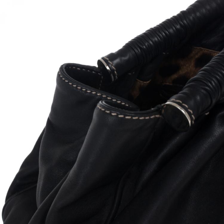 Pre Owned Dolce and Gabbana Black Miss Lexington Satchel
