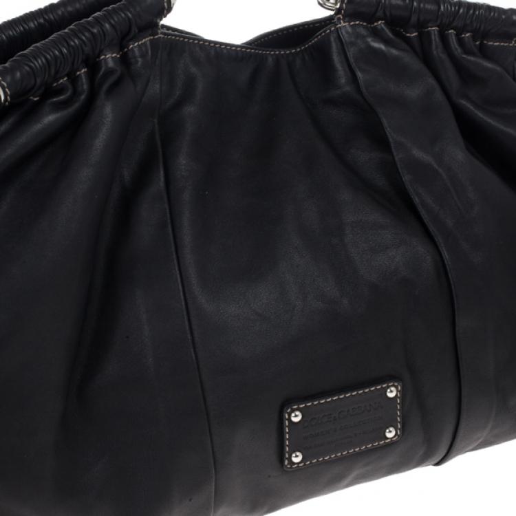 Pre Owned Dolce and Gabbana Black Miss Lexington Satchel