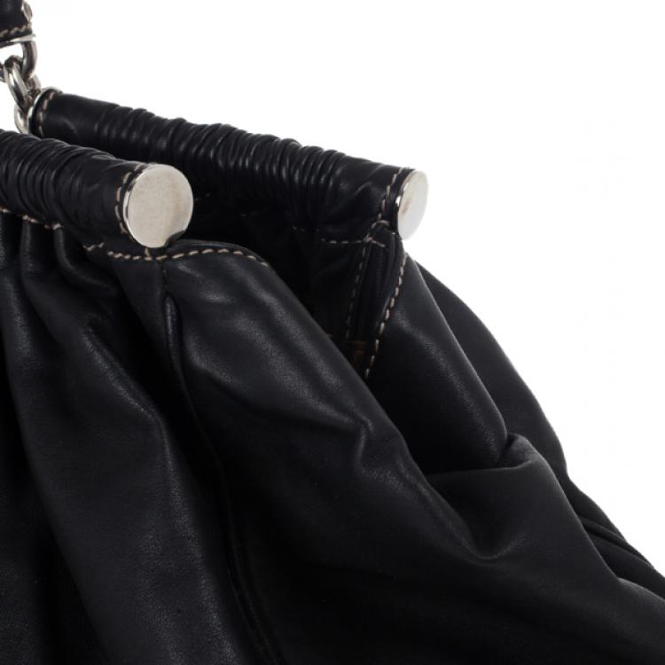 Pre Owned Dolce and Gabbana Black Miss Lexington Satchel