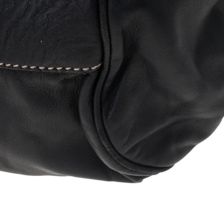 Pre Owned Dolce and Gabbana Black Miss Lexington Satchel