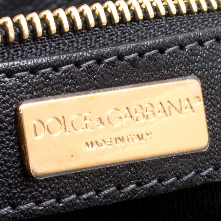 Pre Owned Dolce and Gabbana Purple Leopard Print Patent Leather Miss Escape Tote