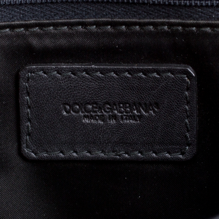 Pre Owned Dolce and Gabbana Black Leather and Lace Large Soft Miss Sicily Top Handle Bag