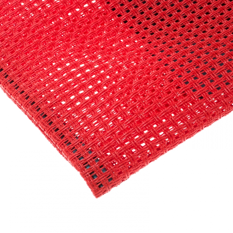 Pre Owned Dolce and Gabanna Coral Red Mesh PVC Clutch