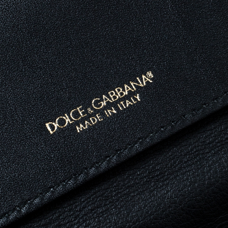 Pre Owned Dolce And Gabbana Black Quilted Leather Flap Wallet