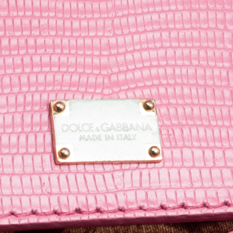 مملوكة مسبقًا Dolce and Gabbana Pink Leather Medium Miss Sicily Top Handle Bag