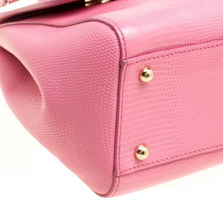 مملوكة مسبقًا Dolce and Gabbana Pink Leather Medium Miss Sicily Top Handle Bag