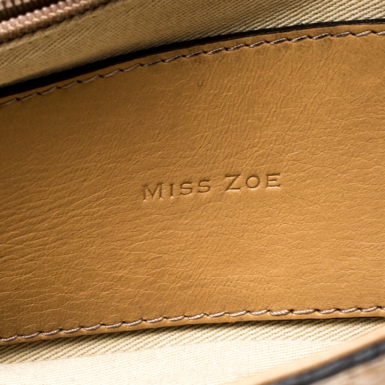 Pre Owned Dolce and Gabbana Beige Leather Miss Zoe Clutch 