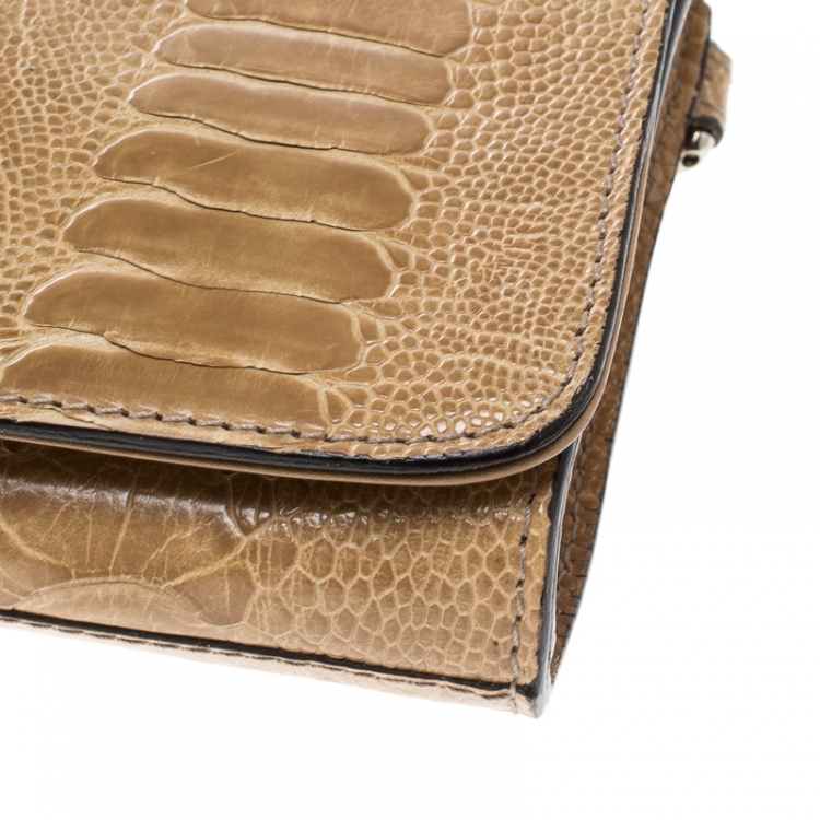 Pre Owned Dolce and Gabbana Beige Leather Miss Zoe Clutch 