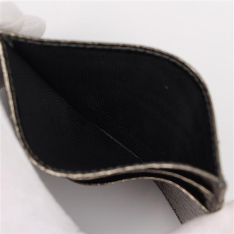 Pre Owned Dolce and Gabbana Silver Python Embossed Leather Card Holder