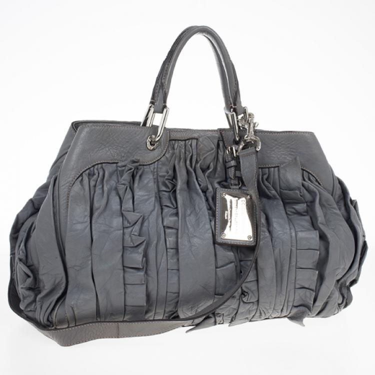 Pre Owned Dolce and Gabbana Miss Brooke Ruffle Hobo