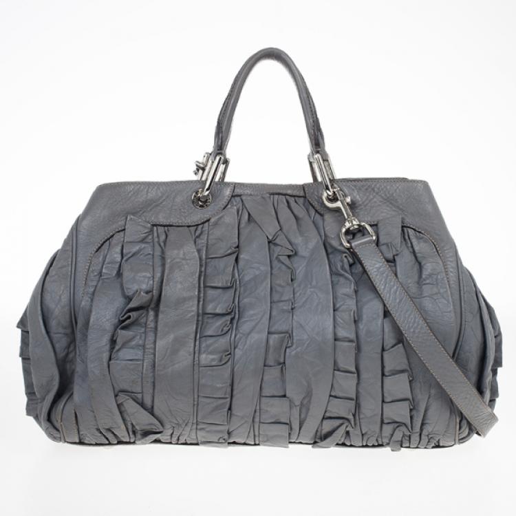 Pre Owned Dolce and Gabbana Miss Brooke Ruffle Hobo