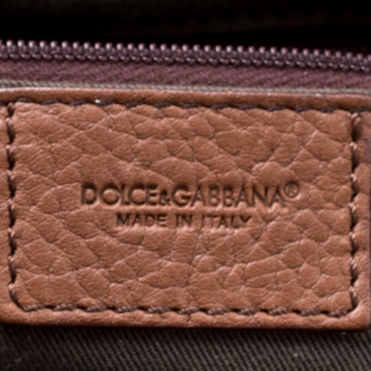 Pre Owned Dolce & Gabbana Brown Leopard Print Fabric and Leather Animalier Satchel