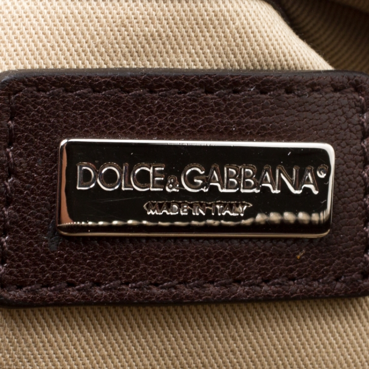 Dolce & Gabbana Brown Textured Leather Miss Curly Bag Dolce & Gabbana ...
