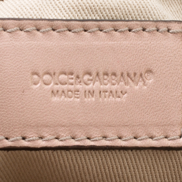 Pre Owned Dolce & Gabbana Metallic Pink Leather Miss Brooke Hobo