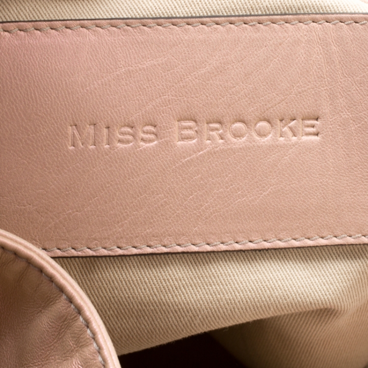 Pre Owned Dolce & Gabbana Metallic Pink Leather Miss Brooke Hobo