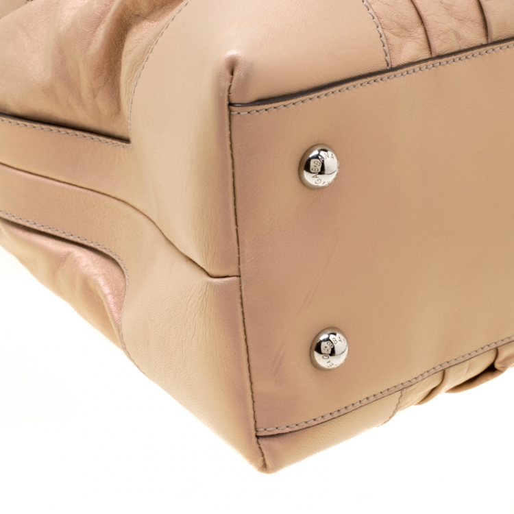 Pre Owned Dolce & Gabbana Metallic Pink Leather Miss Brooke Hobo