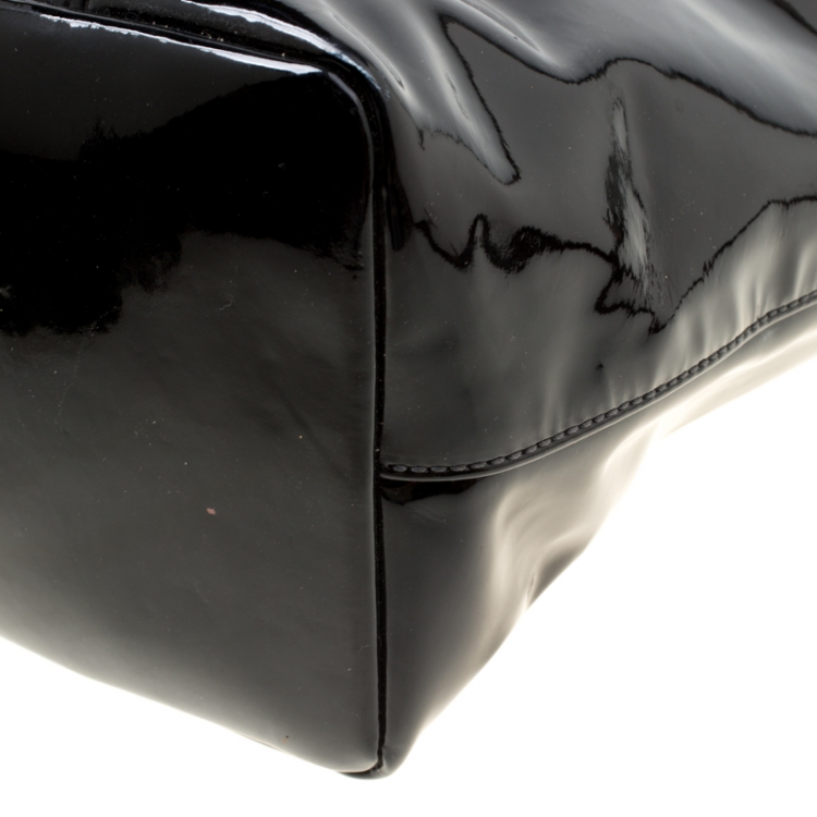 Pre Owned Dolce & Gabbana Black Patent Leather Miss Escape Tote
