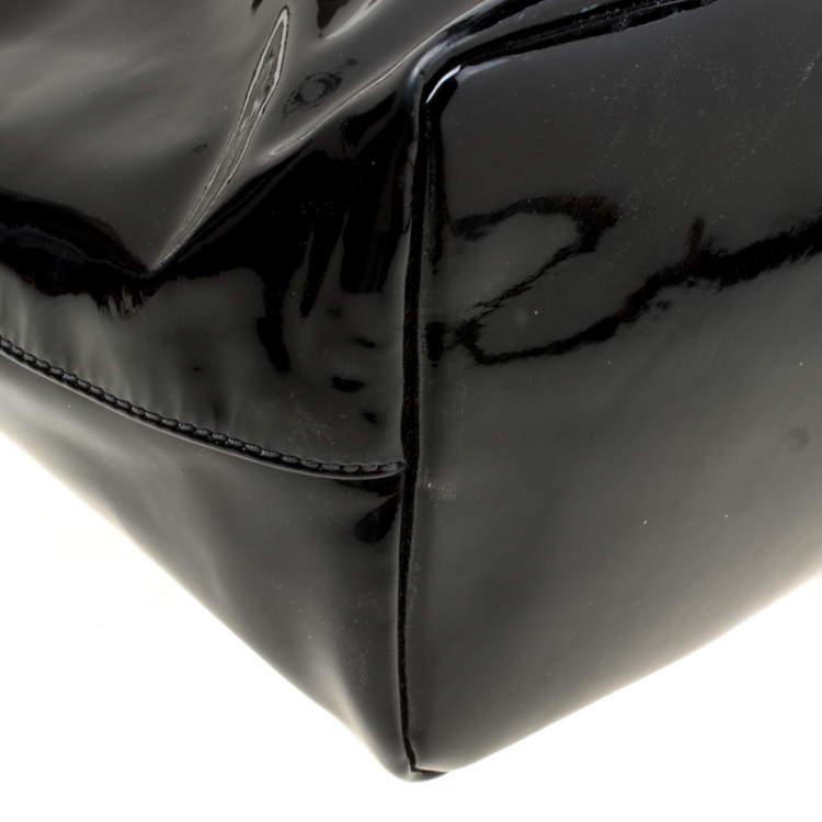 Pre Owned Dolce & Gabbana Black Patent Leather Miss Escape Tote