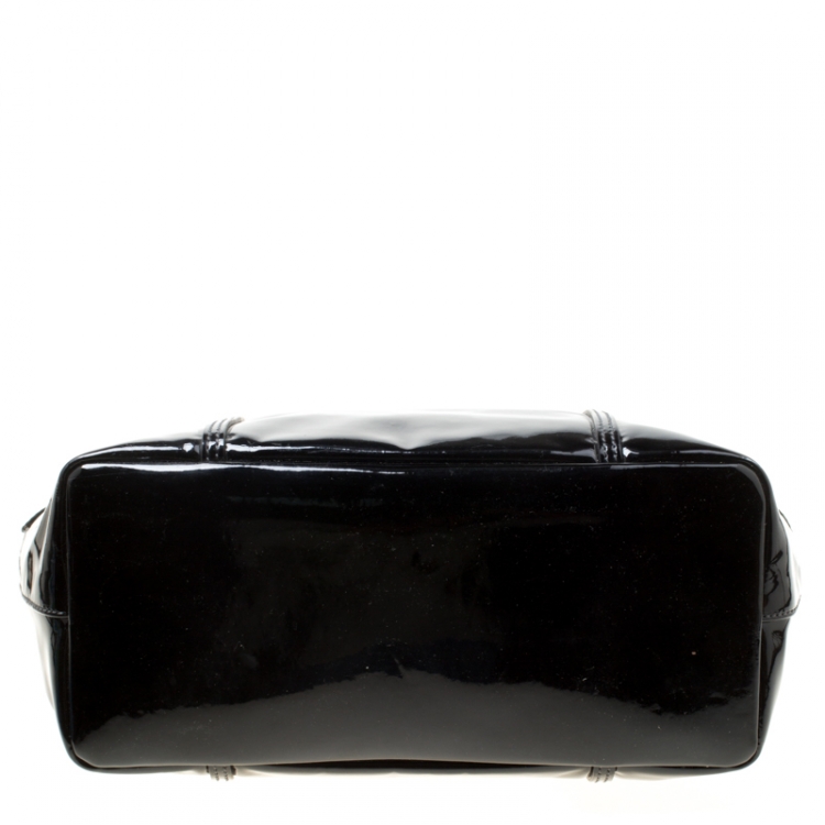 Pre Owned Dolce & Gabbana Black Patent Leather Miss Escape Tote
