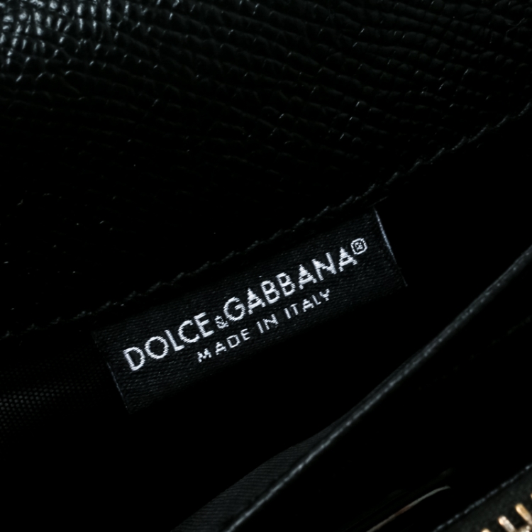 Pre Owned Dolce & Gabbana Black Leather Continental Wallet