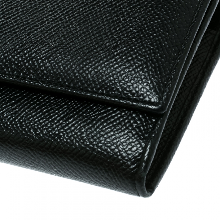 Pre Owned Dolce & Gabbana Black Leather Continental Wallet