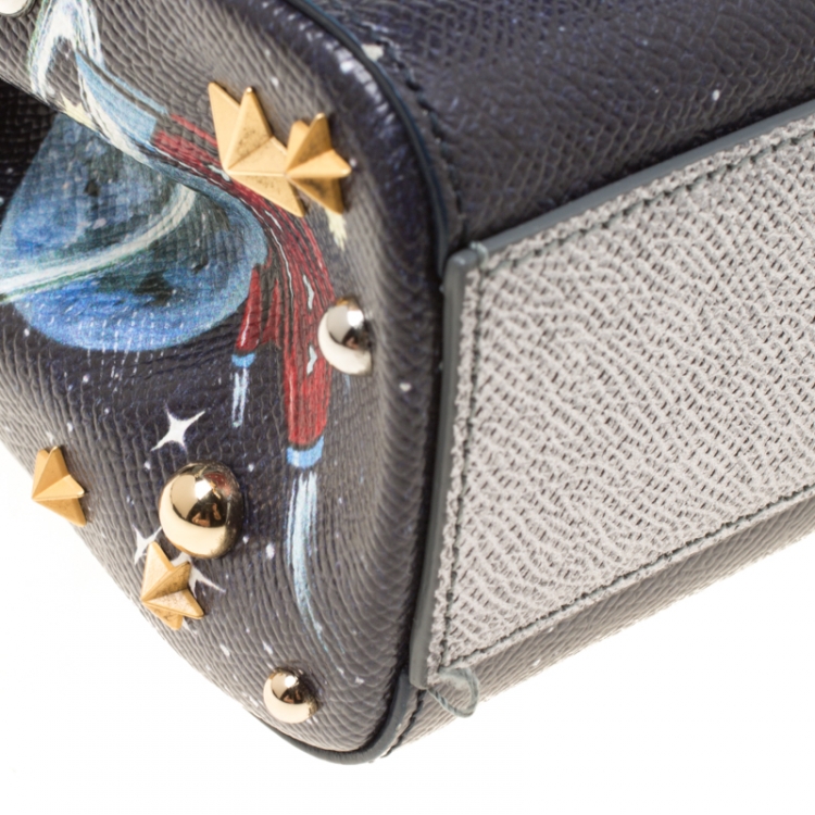 Pre Owned Dolce and Gabbana Multicolor Leather DG Astronaut Embe Miss Sicily Top Handle Bag