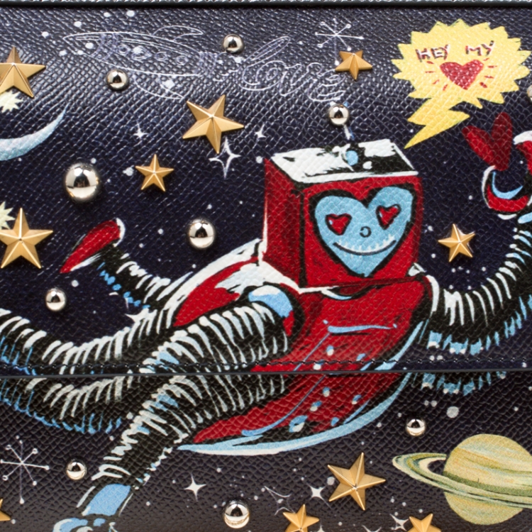 Pre Owned Dolce and Gabbana Multicolor Leather DG Astronaut Embe Miss Sicily Top Handle Bag