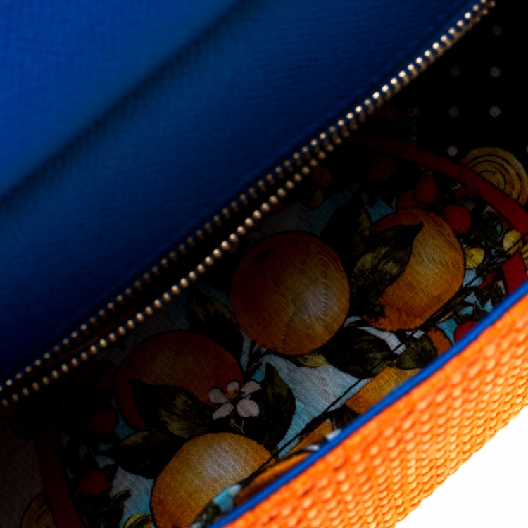 Pre Owned Dolce and Gabbana Multicolor Raffia and Leather Medium Miss Sicily Top Handle Bag