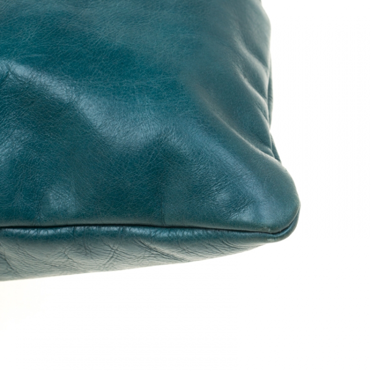 Pre Owned Dolce & Gabbana Green Leather Emy Top Handle Bag