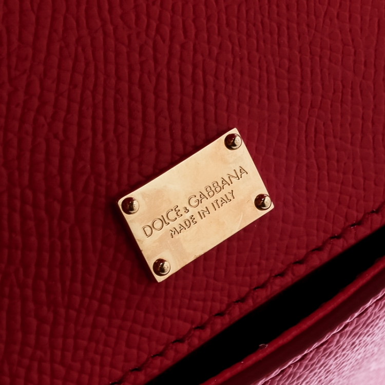 Pre Owned Dolce and Gabbana Hot Pink Leather Medium Miss Sicily Top Handle Bag