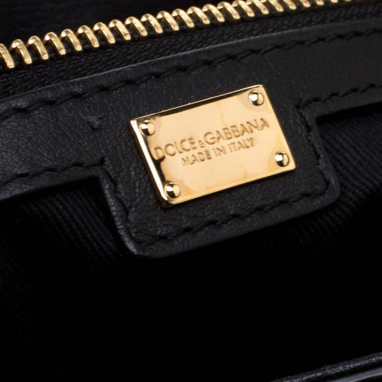 Pre Owned Dolce and Gabbana Brown/Black Leopard Print Fabric and Leather Miss Escape Tote