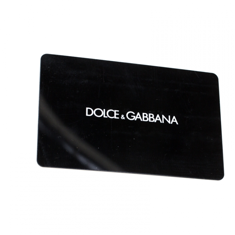 Pre Owned Dolce and Gabbana Grey Leather Sicily Wallet on Chain 