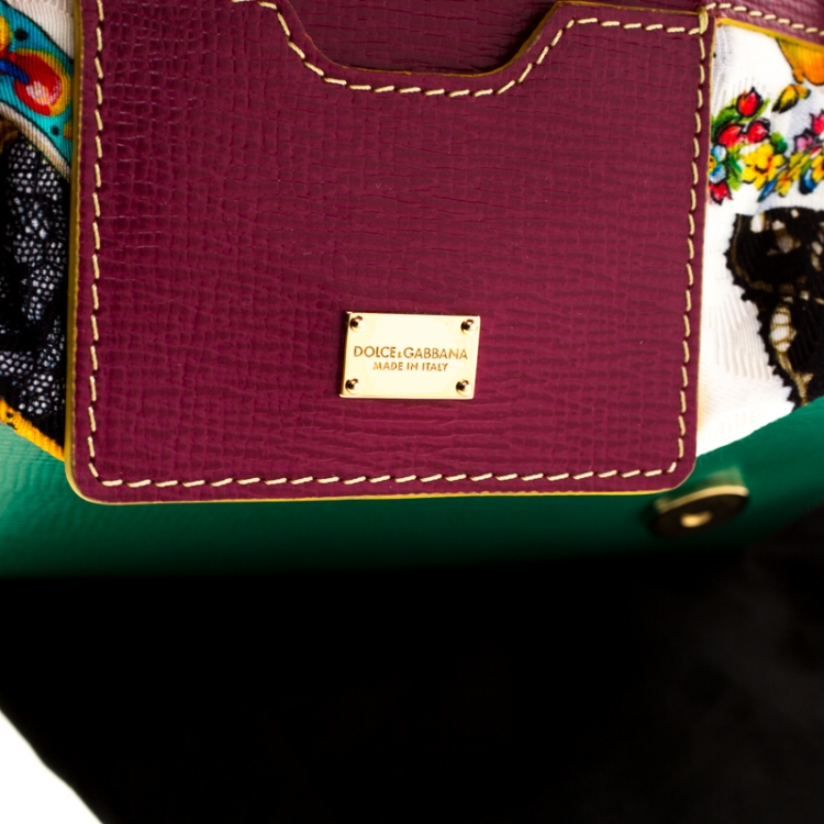 Pre Owned Dolce and Gabbana Multicolor Leather Medium Miss Sicily Satchel