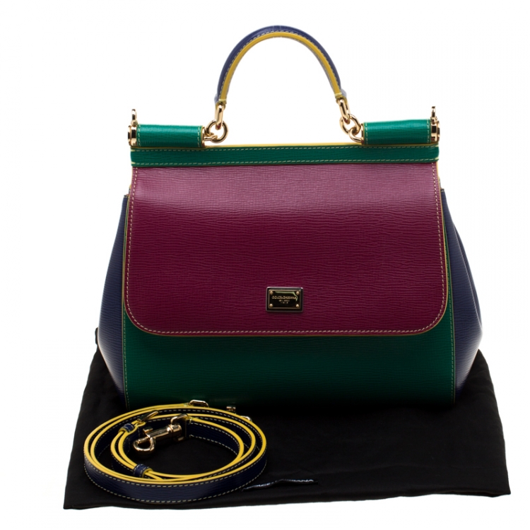 Pre Owned Dolce and Gabbana Multicolor Leather Medium Miss Sicily Satchel