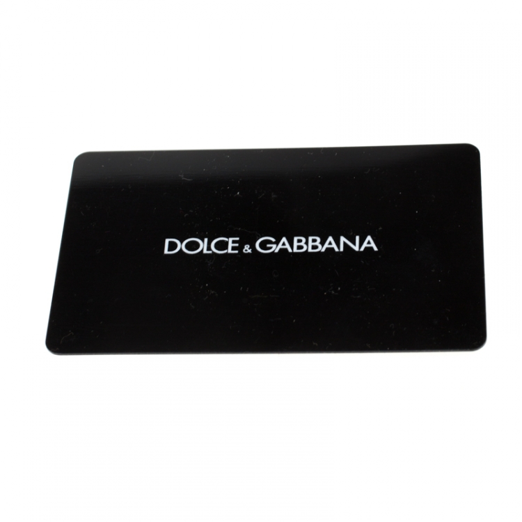 Pre Owned Dolce and Gabbana Blue/White Strip Leather Miss Sicily Von Wallet on Chain
