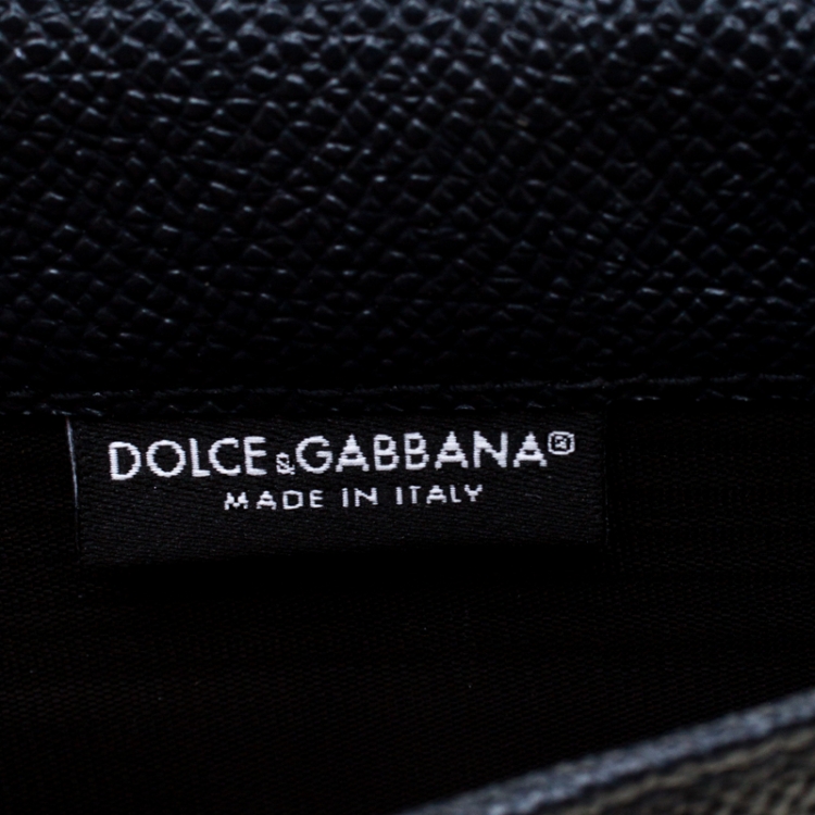 Pre Owned Dolce and Gabbana Blue/White Strip Leather Miss Sicily Von Wallet on Chain
