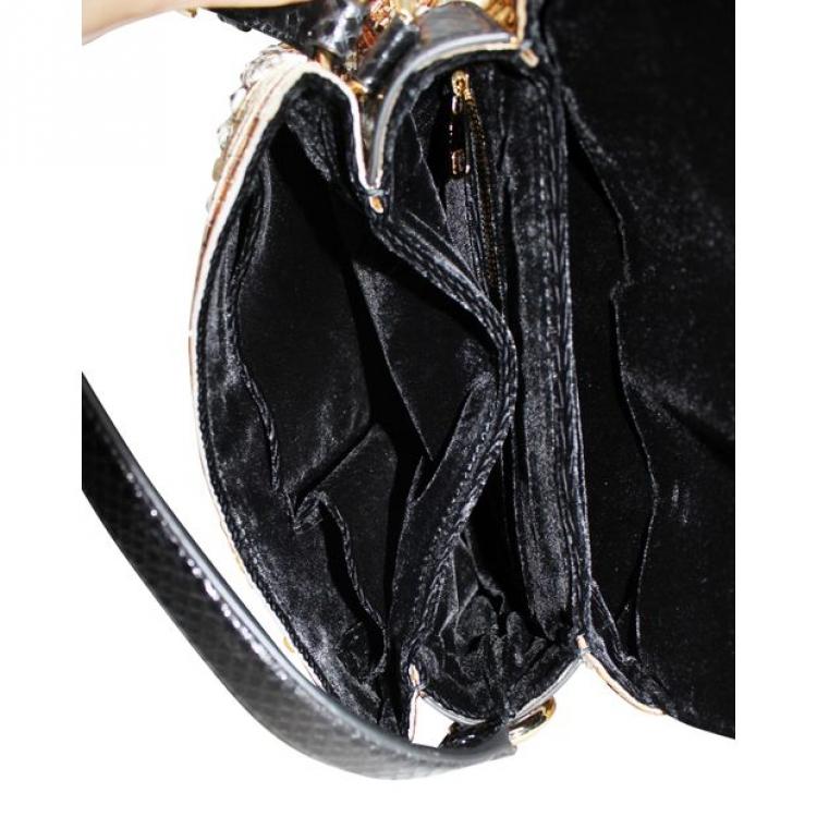 Pre Owned Dolce and Gabbana Gold Mosaic Beaded Shoulder Bag