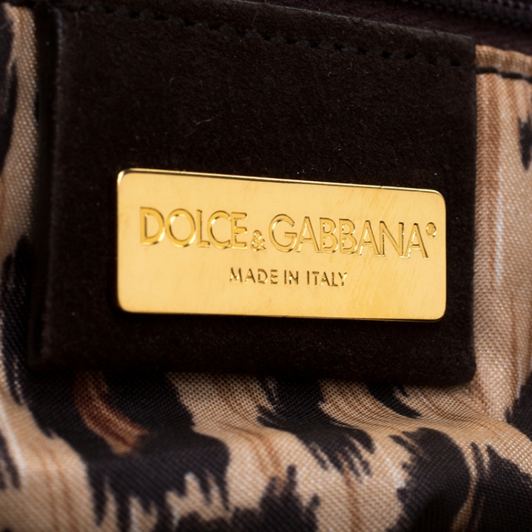 Pre Owned Dolce and Gabbana Beige/Brown Fur and Suede Shoulder Bag