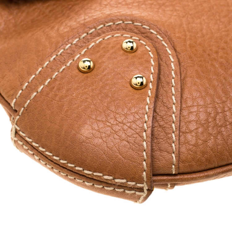 Pre Owned Dolce and Gabbana  Tan Leather D-Ring Hobo