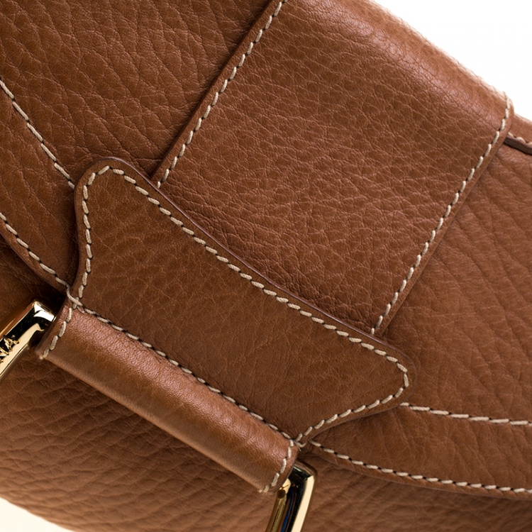 Pre Owned Dolce and Gabbana  Tan Leather D-Ring Hobo