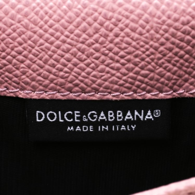 Pre Owned Dolce and Gabbana Blush Pink Leather Sicily Smartphone Von Bag