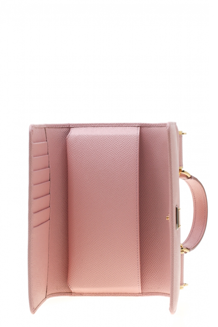 Pre Owned Dolce and Gabbana Blush Pink Leather Sicily Smartphone Von Bag