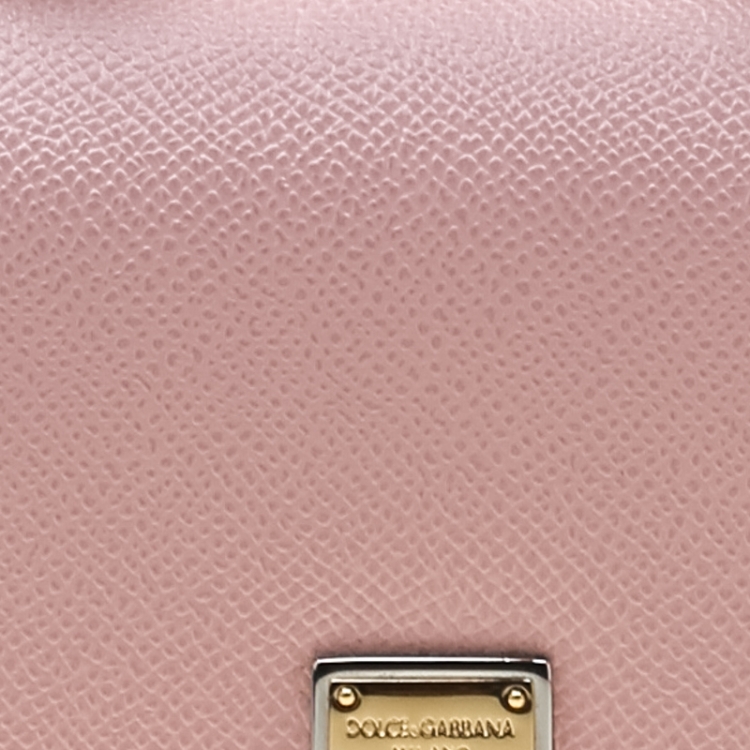 Pre Owned Dolce and Gabbana Blush Pink Leather Sicily Smartphone Von Bag