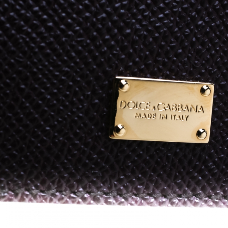 Pre Owned Dolce and Gabbana Dark Burgundy Leather Small Miss Sicily Bag