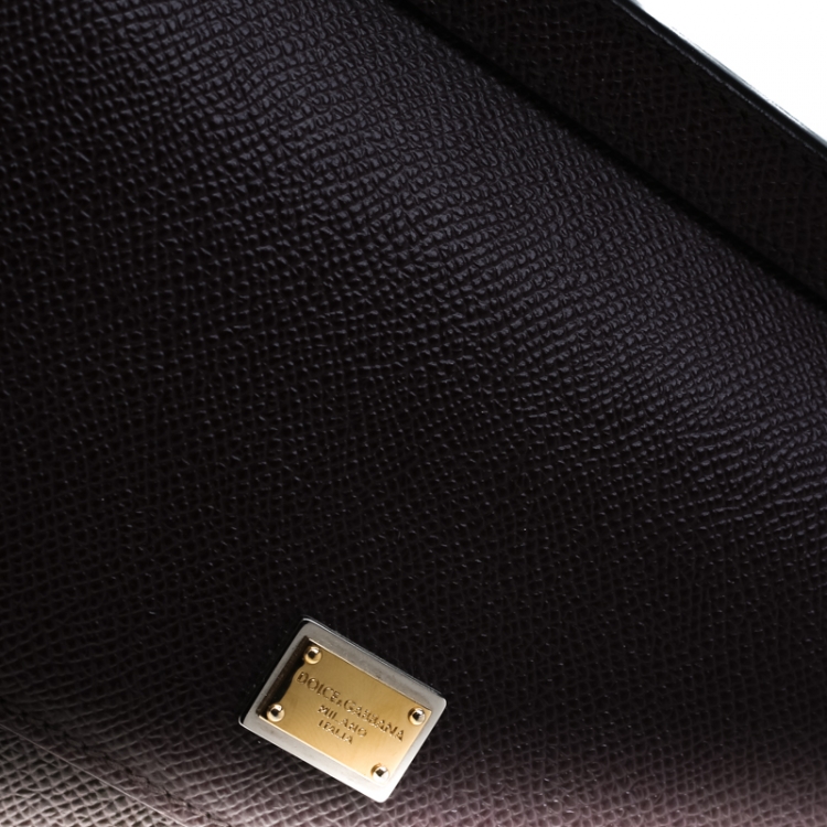 Pre Owned Dolce and Gabbana Dark Burgundy Leather Small Miss Sicily Bag