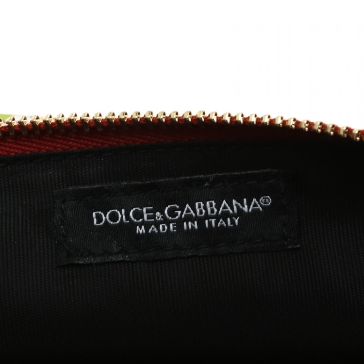 Pre Owned Dolce & Gabbana Multicolor Secret Butterfly Print Leather Chain Clutch Bag