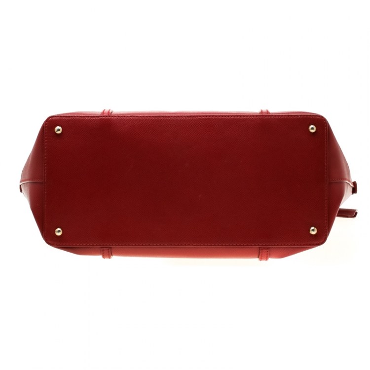 Pre Owned Dolce and Gabbana Red Leather Miss Escape Tote