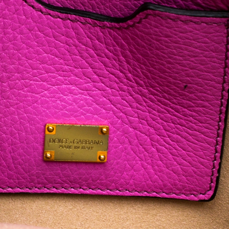Pre Owned Dolce & Gabbana Pink Leather Rosalia Crossbody Bag