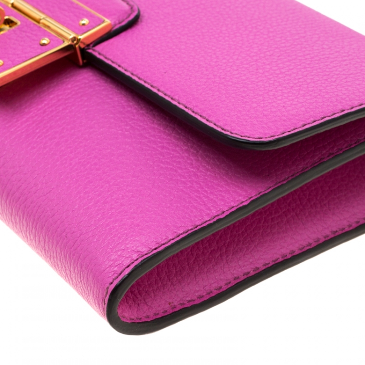 Pre Owned Dolce & Gabbana Pink Leather Rosalia Crossbody Bag